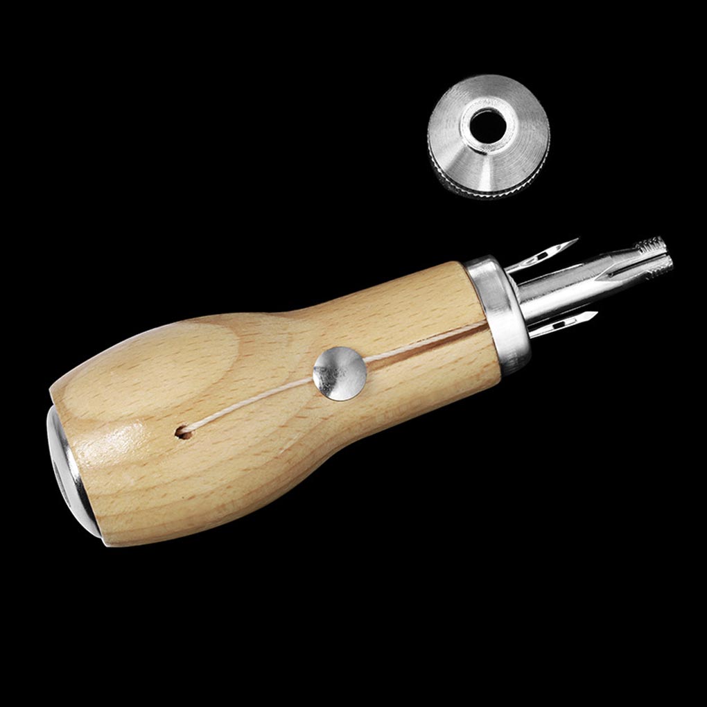 Juego de punzones para coser de puntada de cuero, hilo trenzado encerado,  agujas de coser, kit de herramientas de reparación de artesanía de cuero  Inevent HA1910-00B